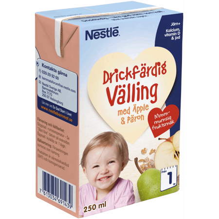 Nestlé drikkefärdig välling med äpple og påaron