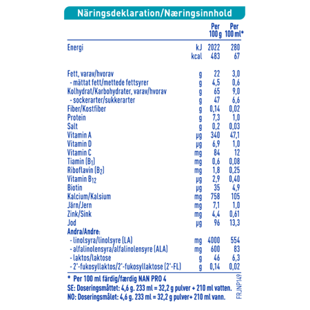 Nestlé NAN PRO 4 mjölkdryck för barn 800g burk nutr